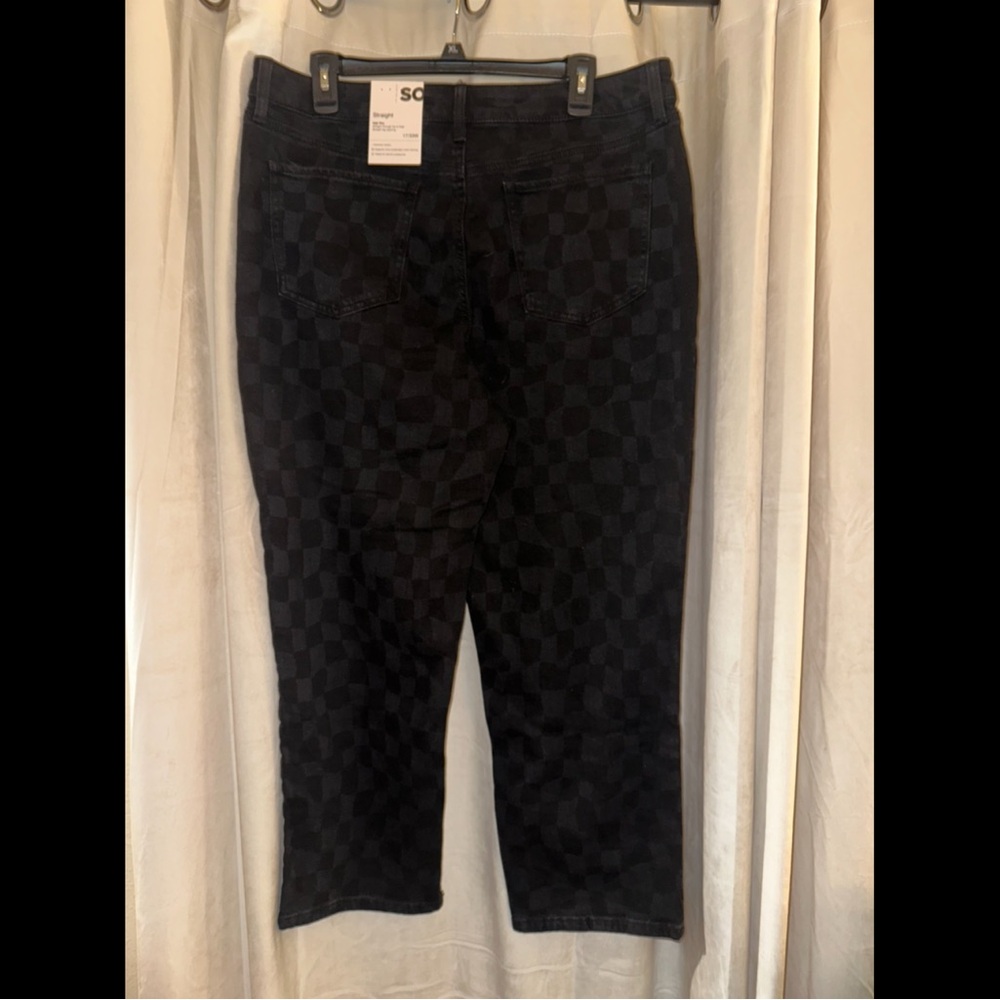 SO Black Checkered Jeans